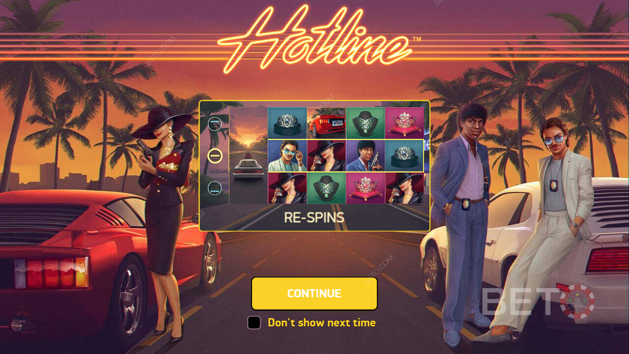 Re-spins will make it easy to get wins in the Hotline slot machine