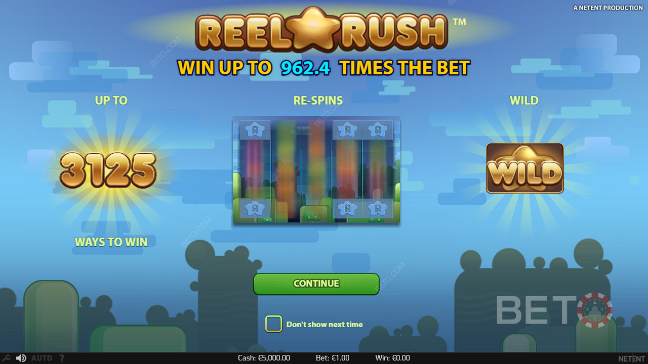 Extend the ways to win to 3,125 during the Free Spins