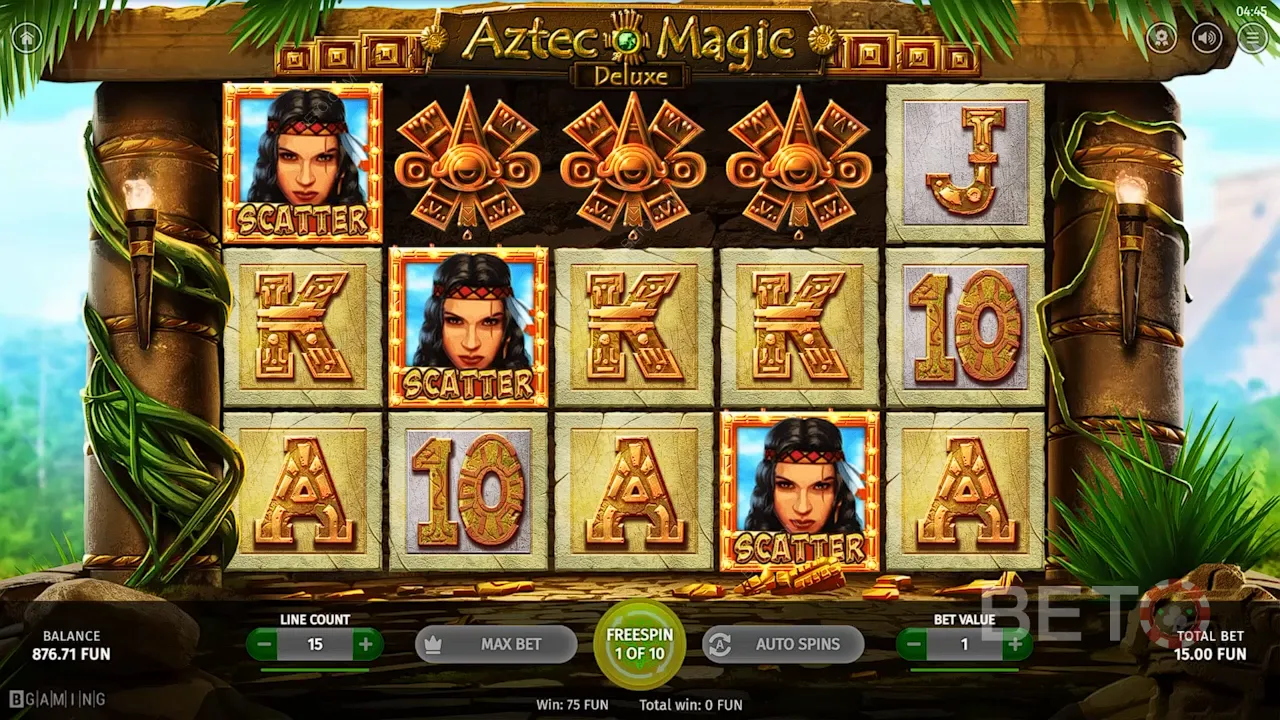 Gameplay of Aztec Magic Deluxe slot machine