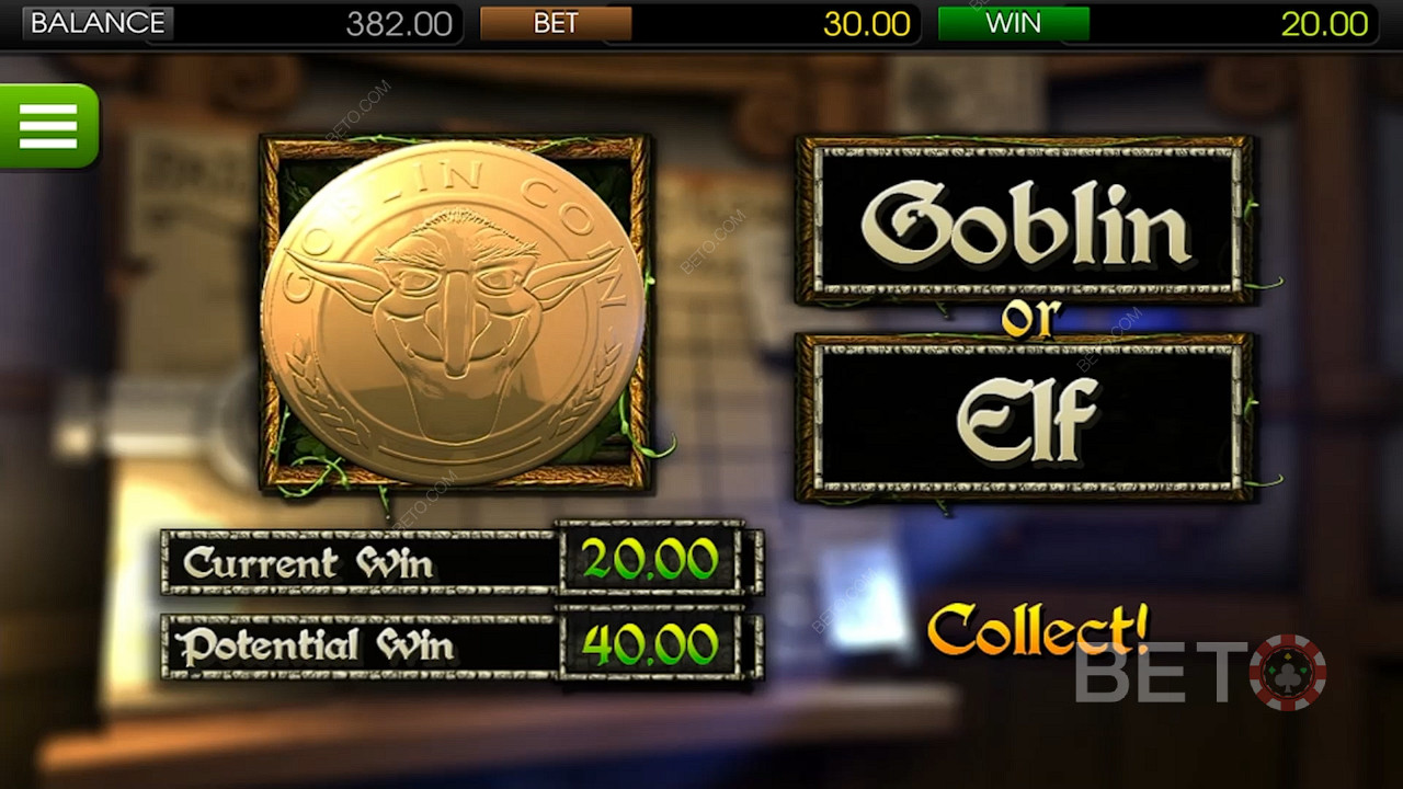 The Greedy Goblins betting range starts from €0.02 and goes up to a max bet of €150