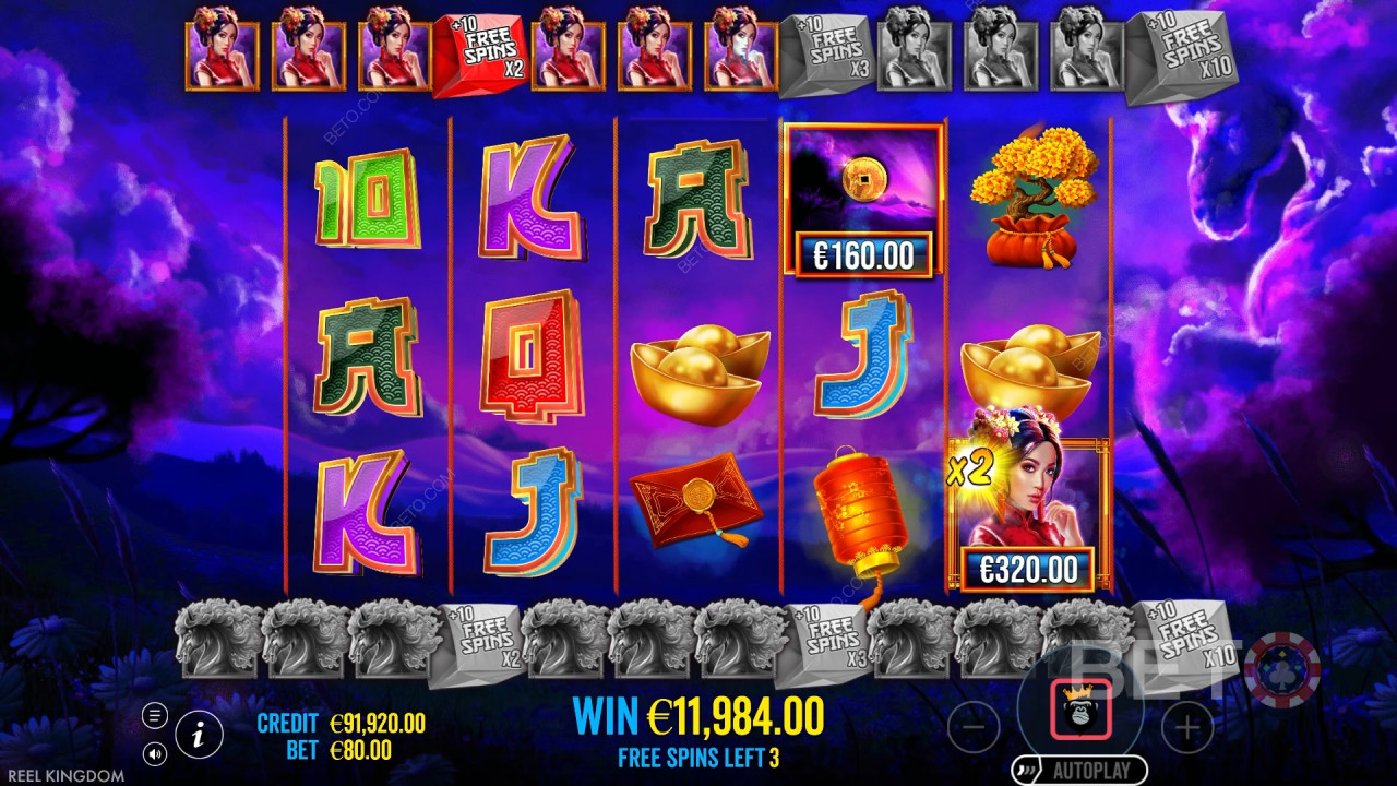 Win 5,000x Your bet in the Floating Dragon Wild Horses Online Slot!