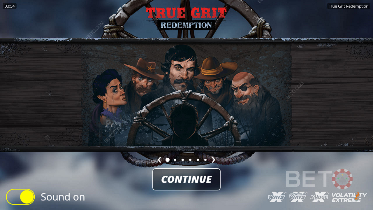 Enjoy a dark tale with powerful features in the True Grit Redemption slot