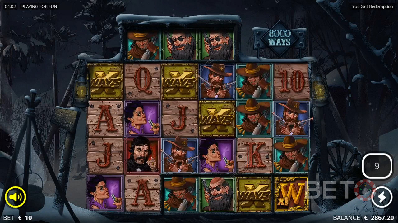 All positions are unlocked during the Free Spins in the True Grit Redemption slot