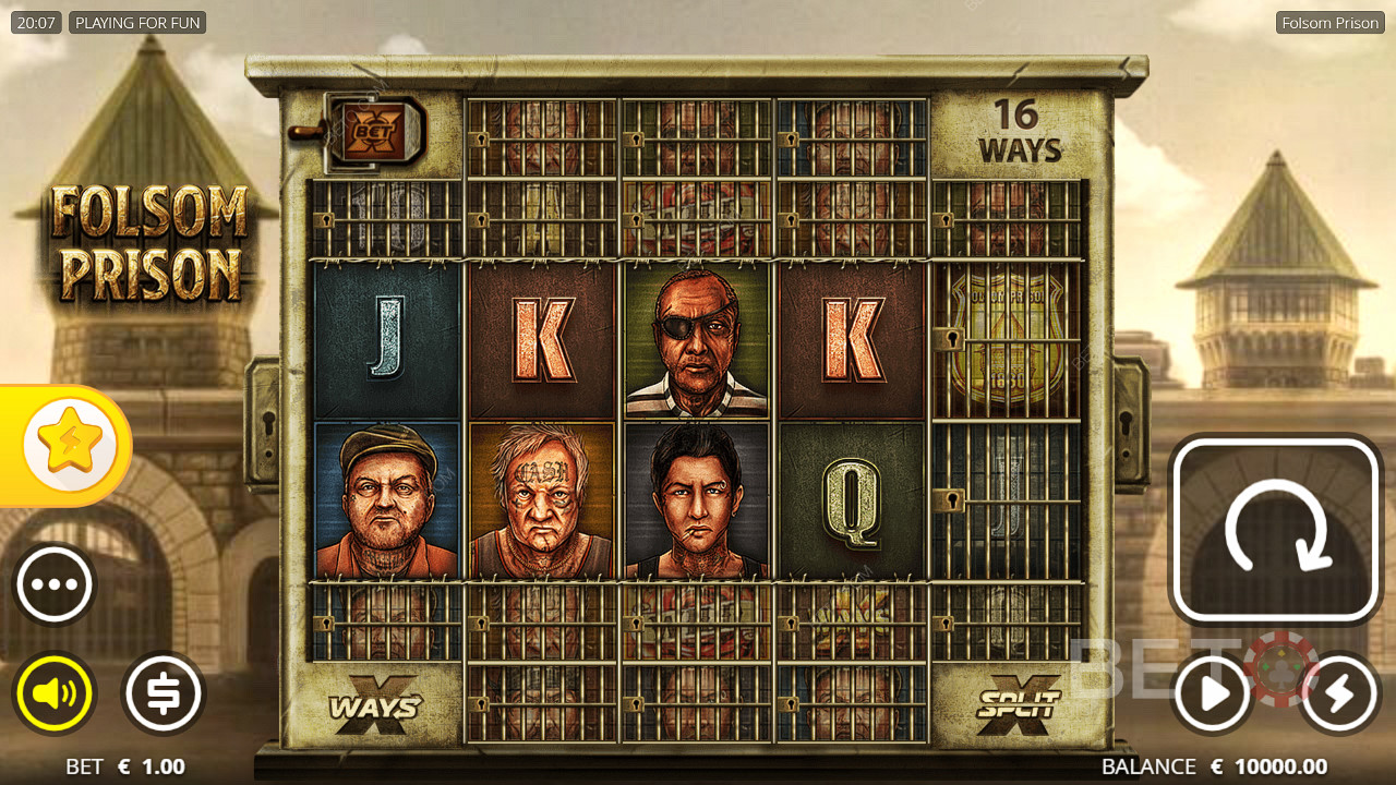Unlock positions and win big in the Folsom Prison online slot