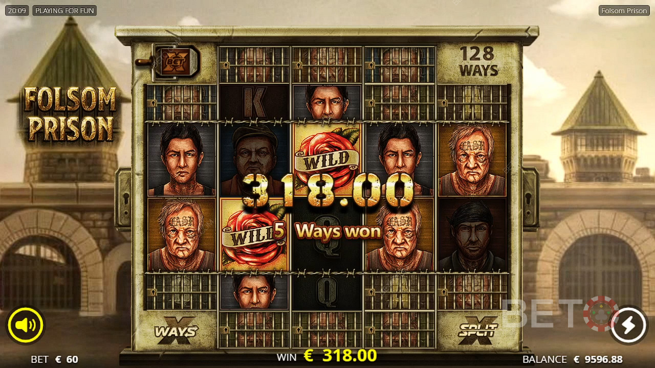 Unlock every locked cell to improve your chances of winning big in the Folsom Prison slot