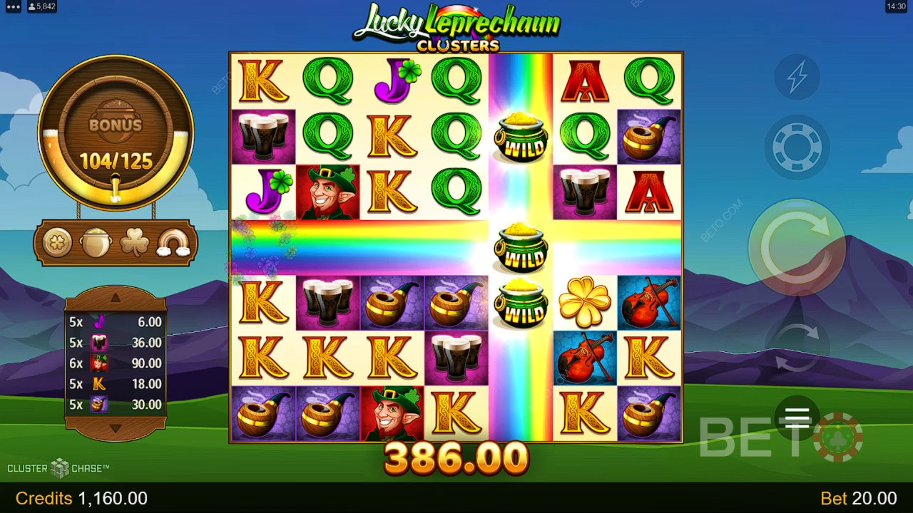 Bonus Features Explained in Lucky Leprechaun Clusters by Microgaming