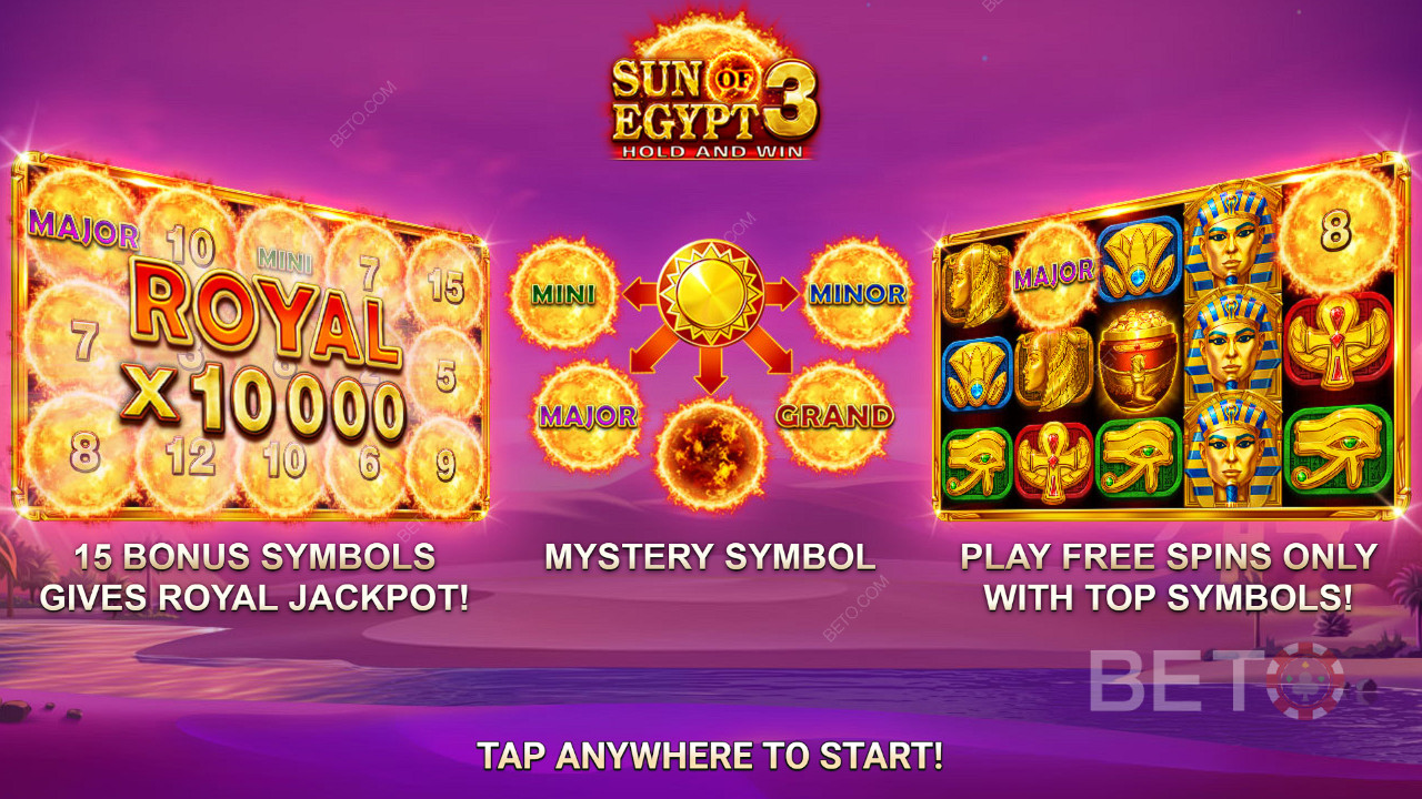 Win 10,000x Your bet in the Sun of Egypt 3 Slot Online!