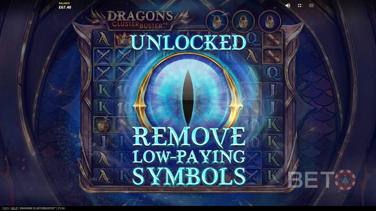 Win 7,777x Your bet in the Dragons Clusterbuster Slot Machine!