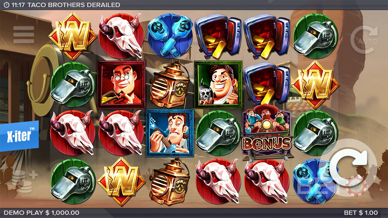 Bonus Features Explained in Taco Brothers Derailed by ELK Studios
