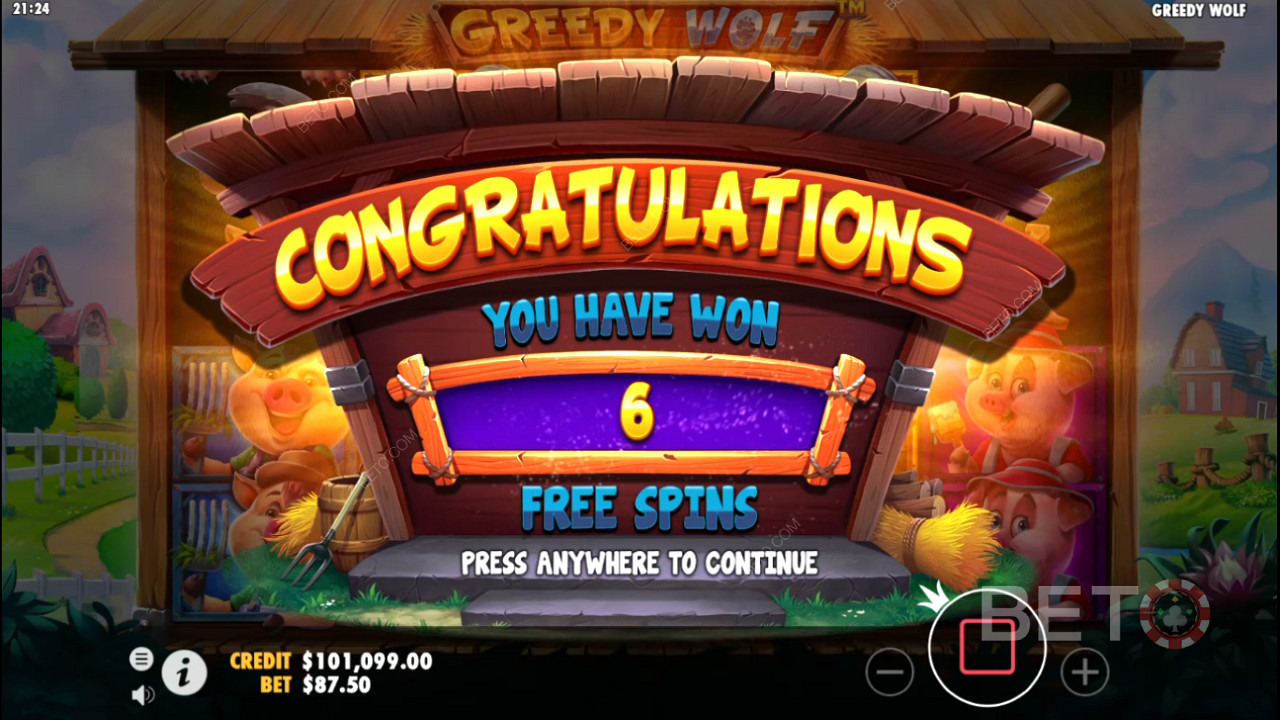 Win six Free Spins and also extend them by landing Scatter symbols