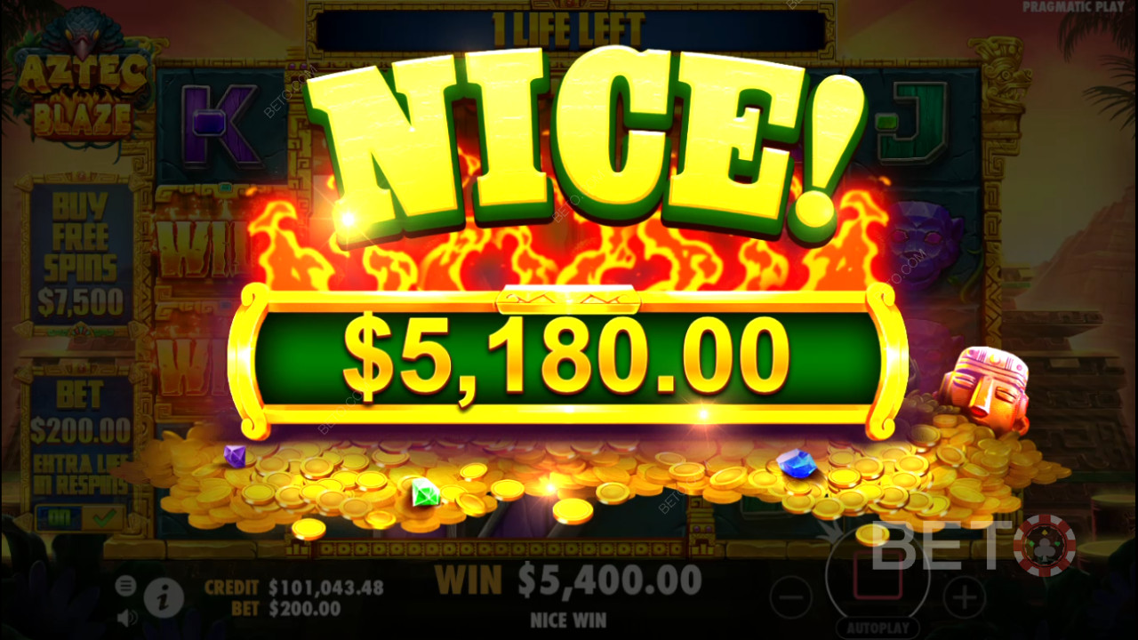 Win 2,000x Your bet in the Aztec Blaze Online Slot!