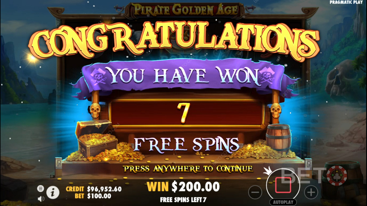Win 7 Free Spins and extend them by collecting Mystery symbols