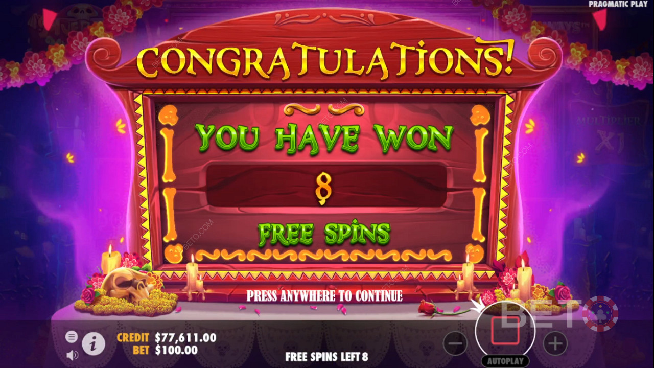 Win 5 to 14 Free Spins and also extend them