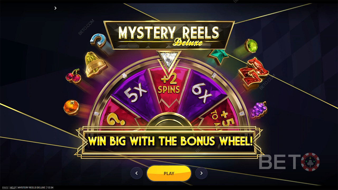 Spin the Bonus Wheel and win massive rewards in the Mystery Reels Deluxe slot