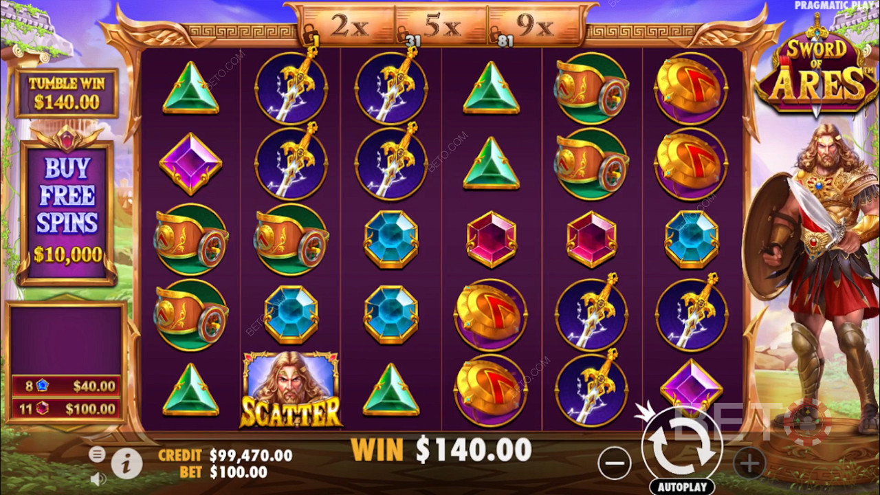 Get wins anywhere in the Sword of Ares online slot