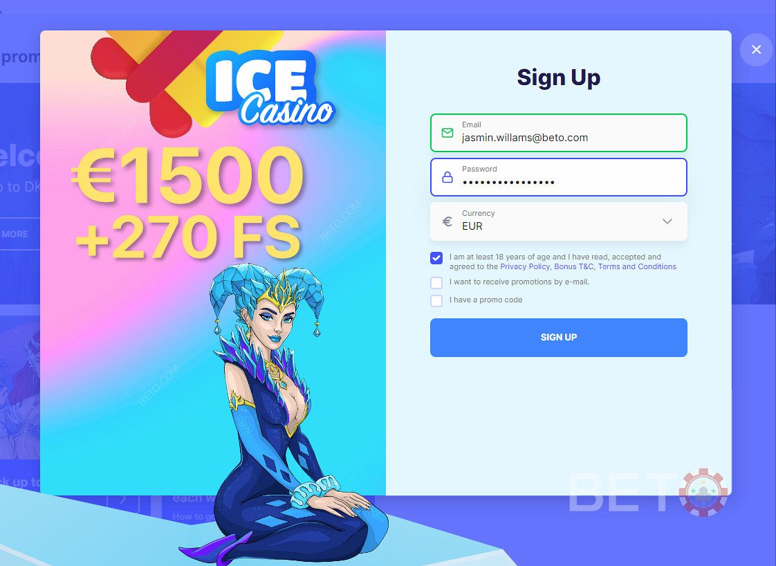 It is easy to join the fun at ICE Casino!
