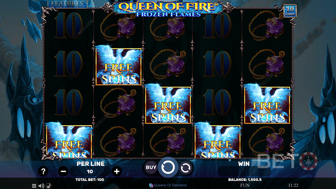 3 or more Free Spins symbols will trigger Free Spins
