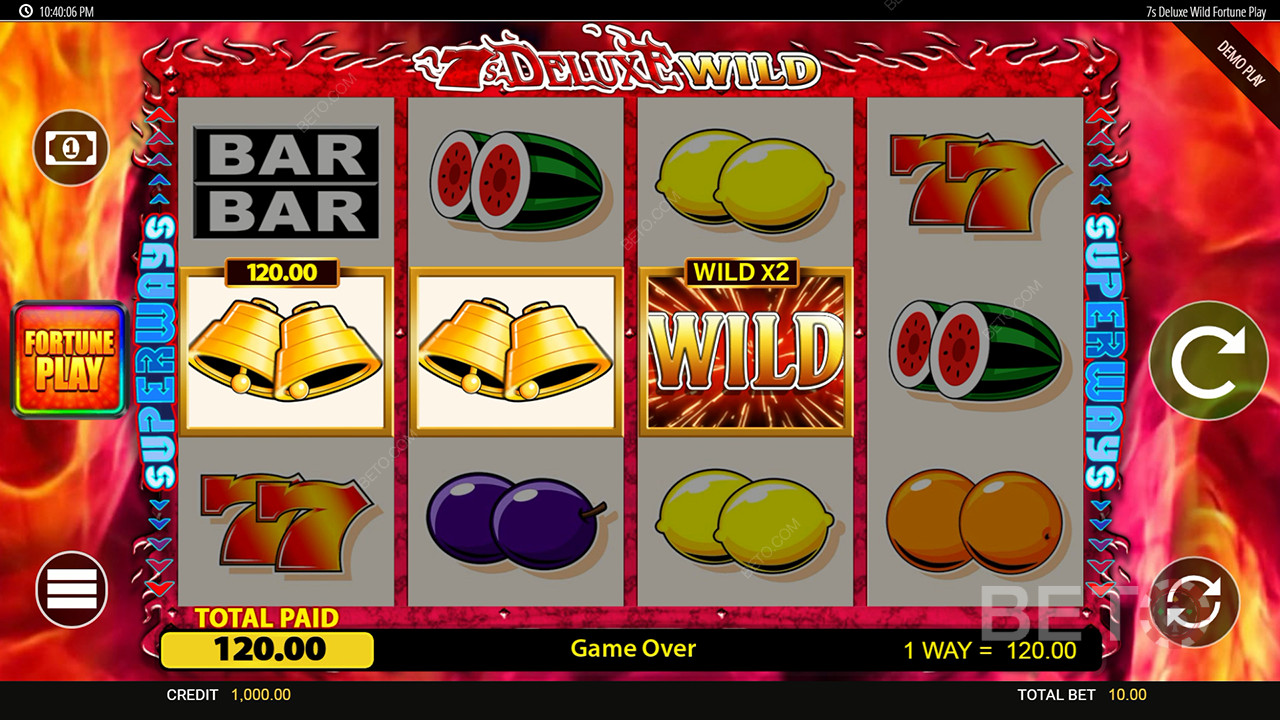 Wild Fortune Game Interface