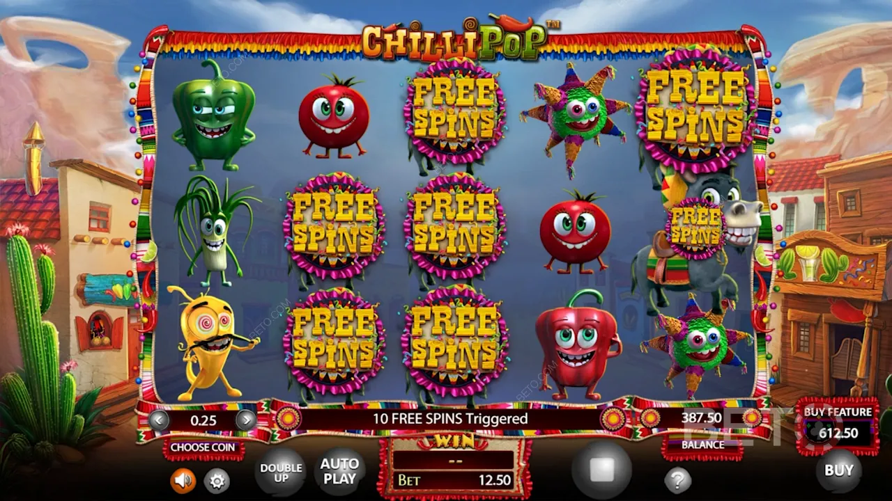 Sample gameplay of the Mexican themed ChilliPop video slot