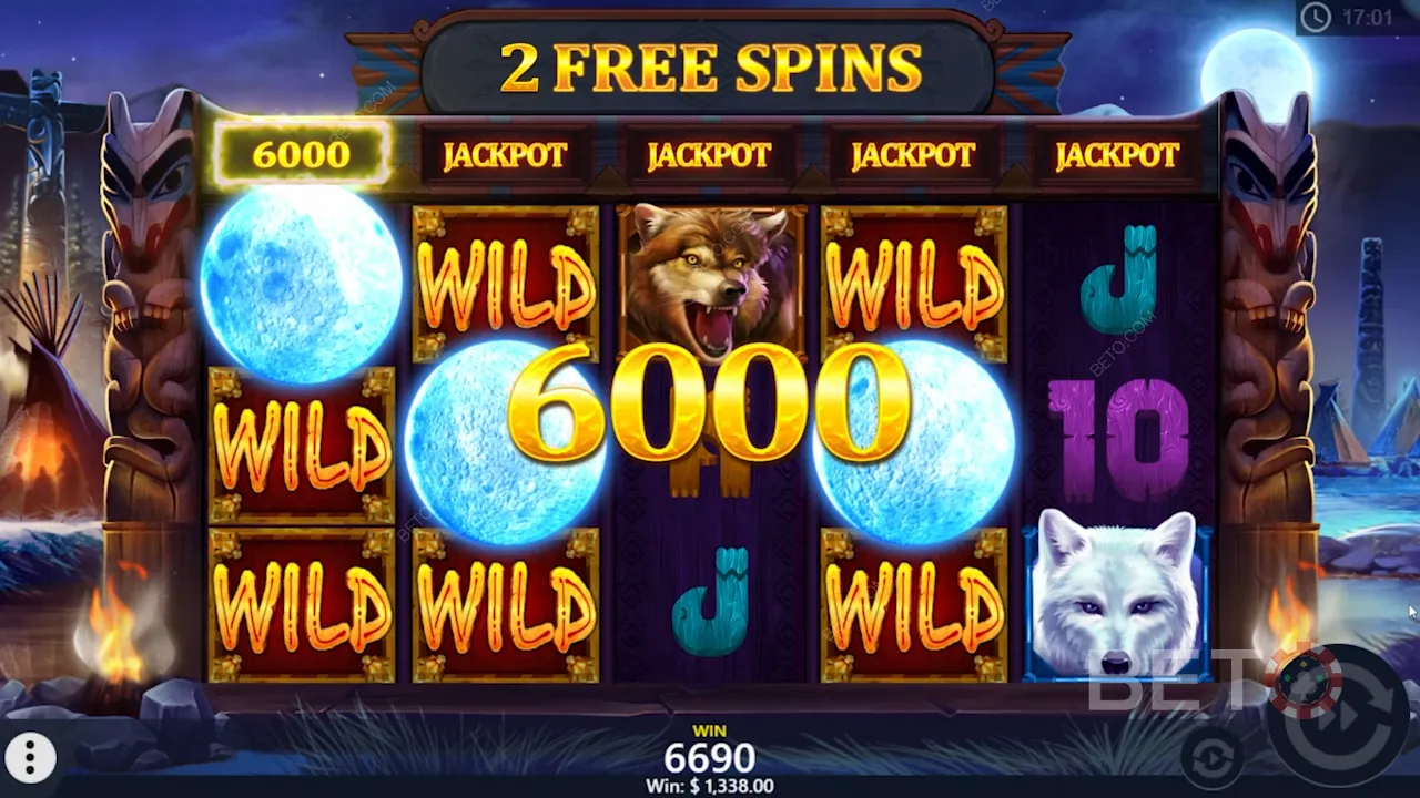 Gameplay of Wolf Riches video slot