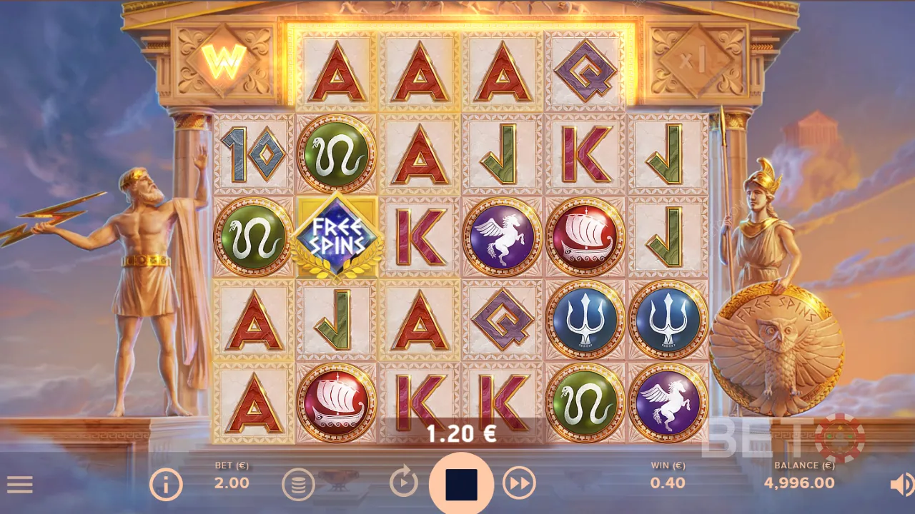 Gameplay of Parthenon: Quest for Immortality video slot