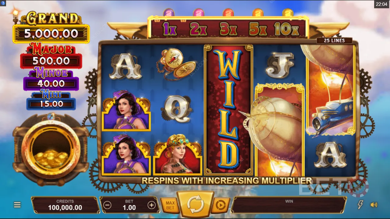 Gameplay of Noble Sky video slot