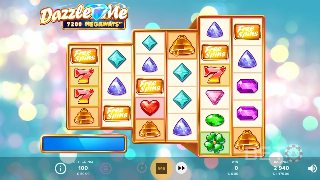A sample gameplay of Dazzle Me Megaways