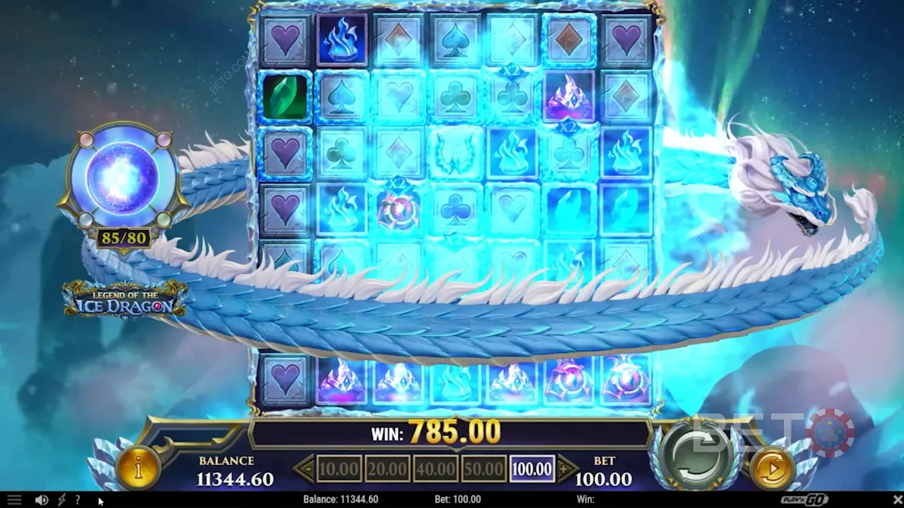 Gameplay of Legend of the Ice Dragon video slot