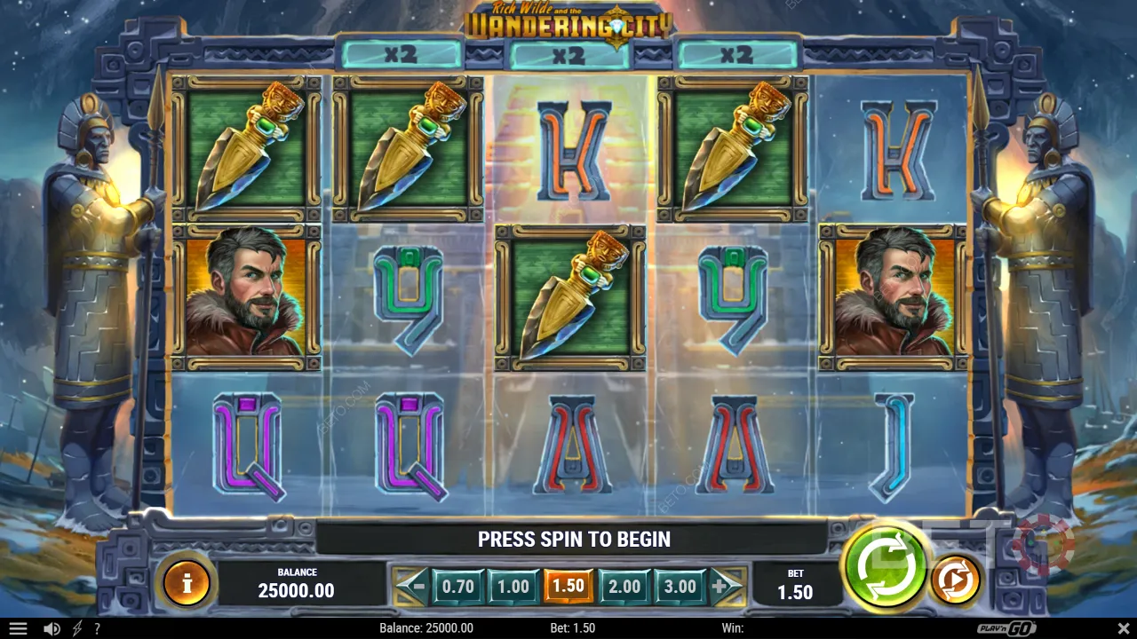 Polished visuals and zealous music will join your expedition  in this slot game