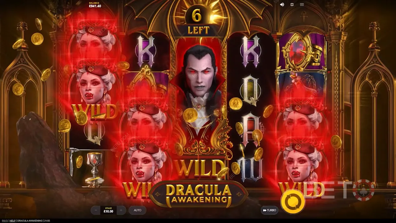 Gameplay of Dracula Awakening video slot