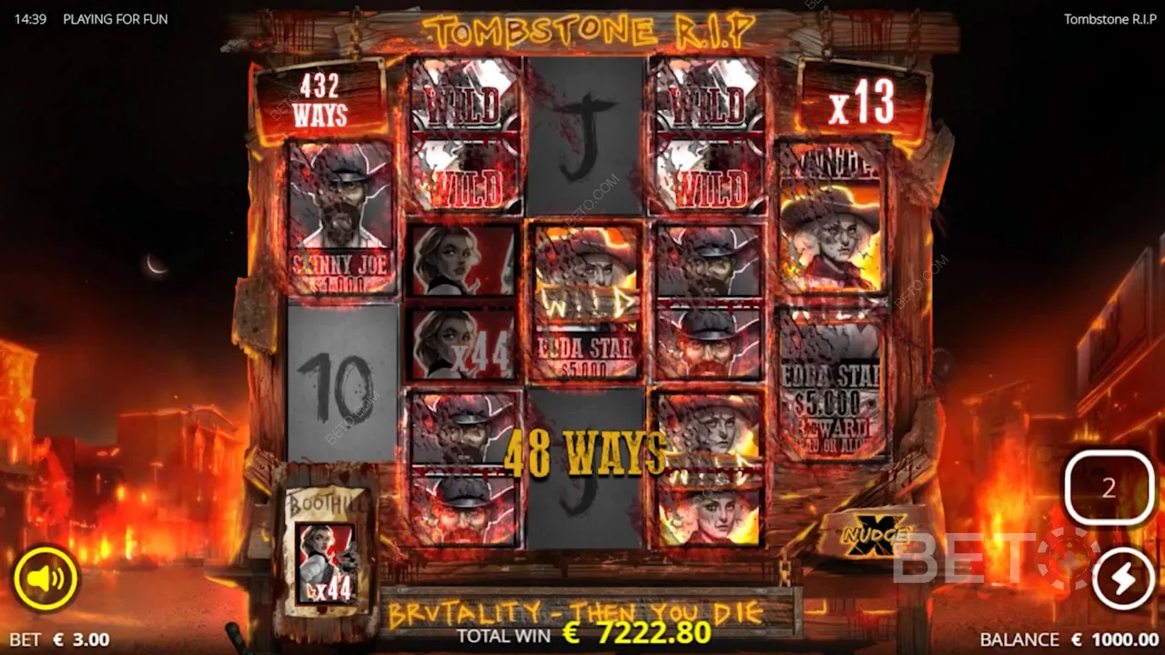 Gameplay of Tombstone RIP video slot