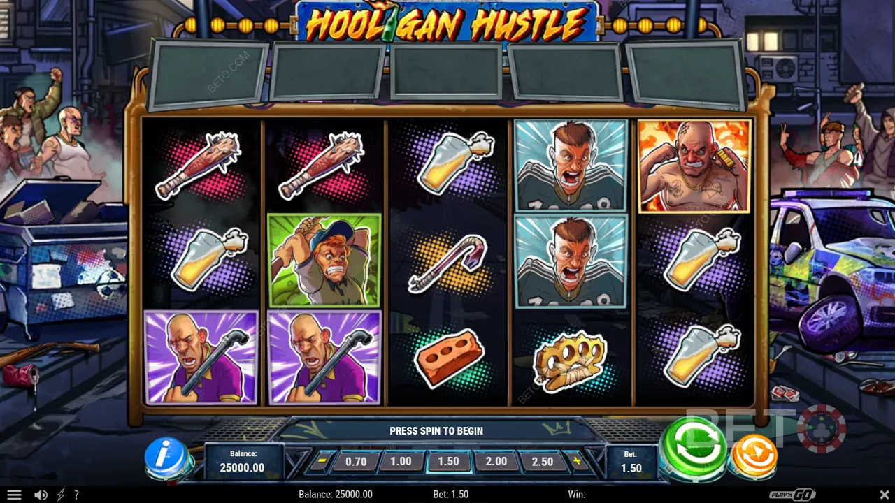 Gameplay of Hooligan Hustle slot