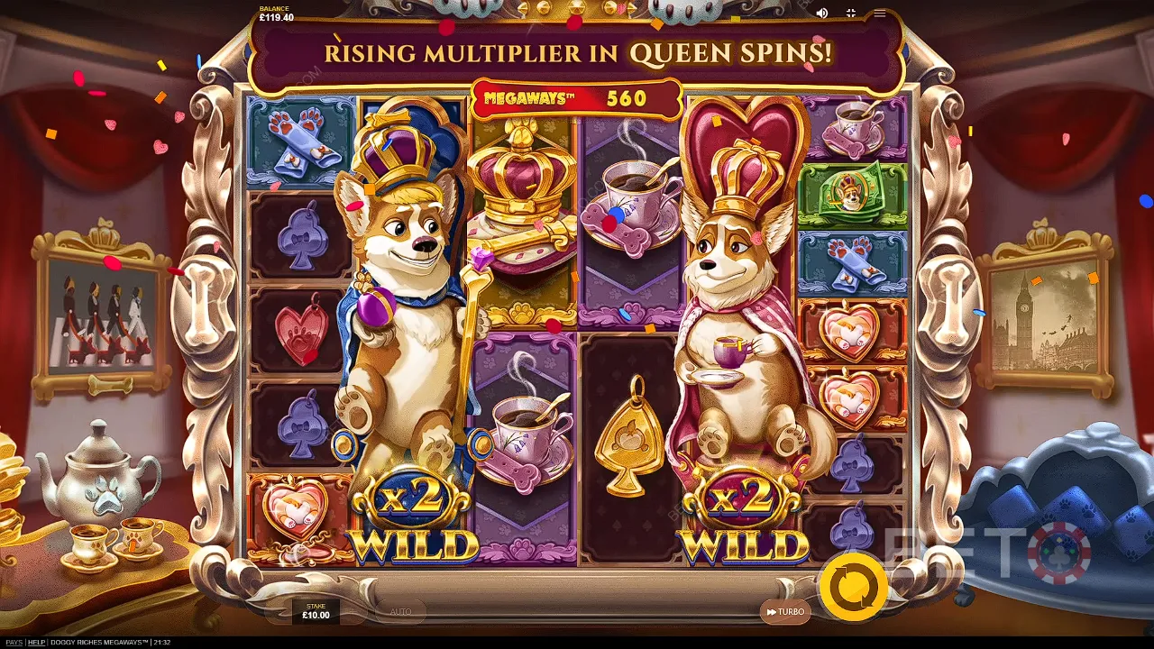 Gameplay of Doggy Riches Megaways video slot