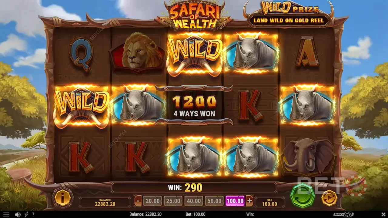 Gameplay of Safari of Wealth slot