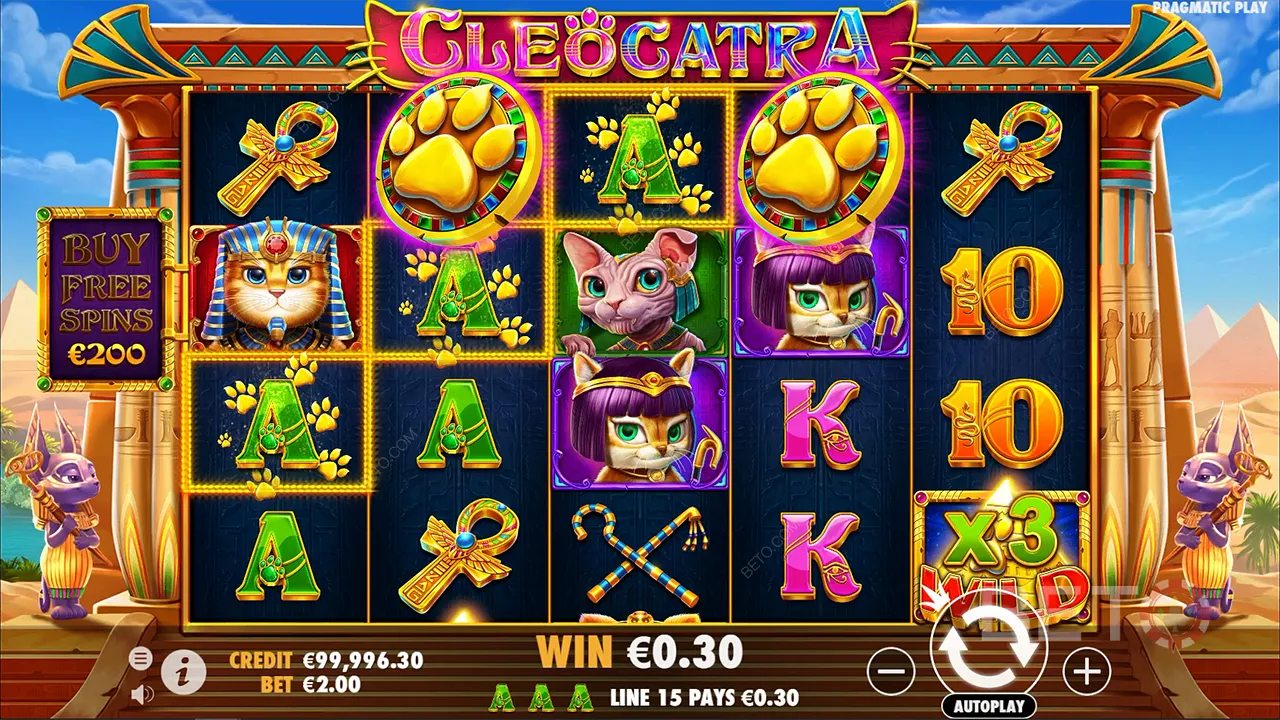 Gameplay of Cleocatra video slot